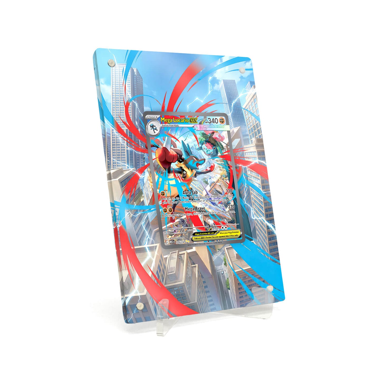 Extended Artwork Display Case Rahmen passend für Pokemon Mega Lucario ex Mega Evolution MEG #179