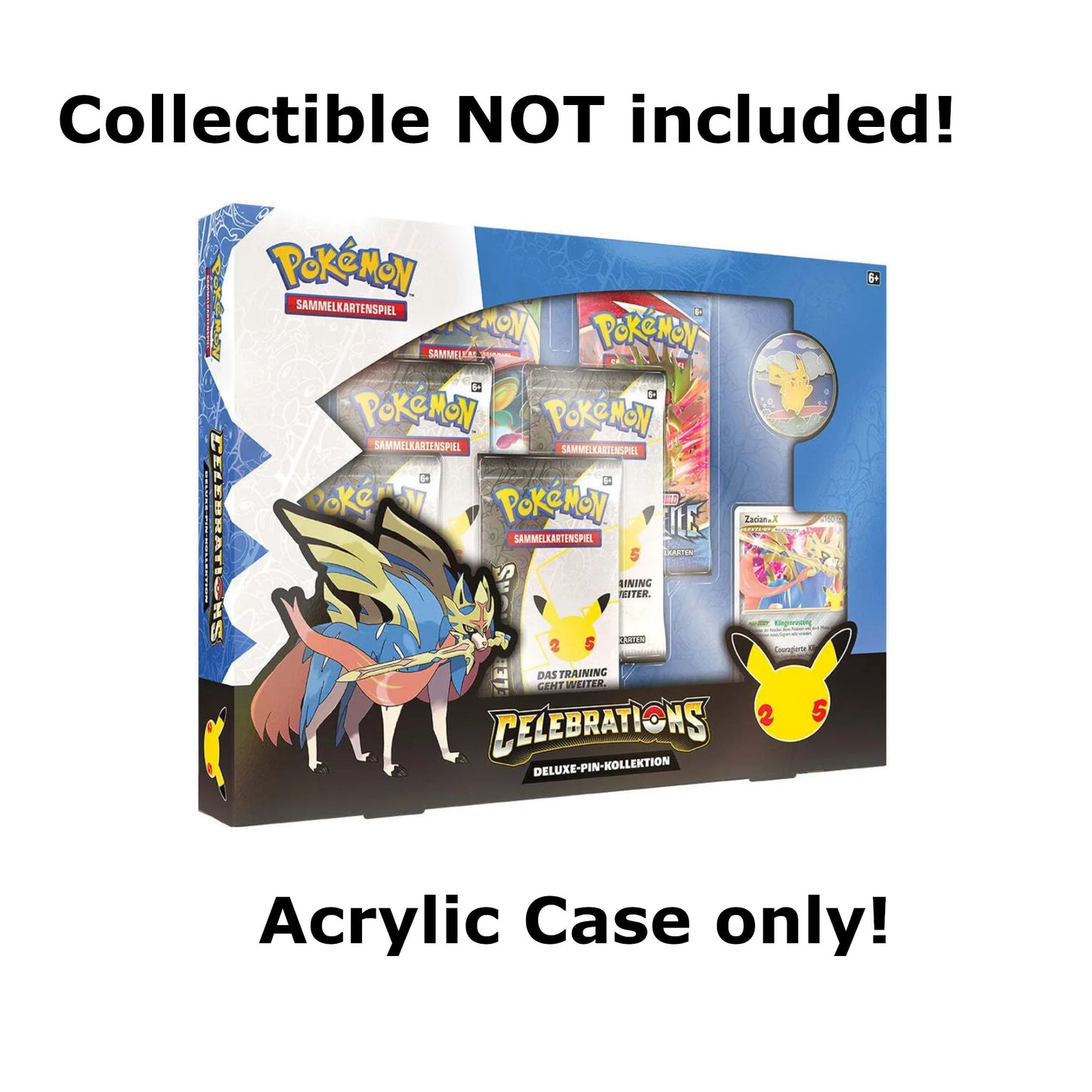 Acryl Case passend für Pokemon Celebrations Zacian Deluxe Pin Box