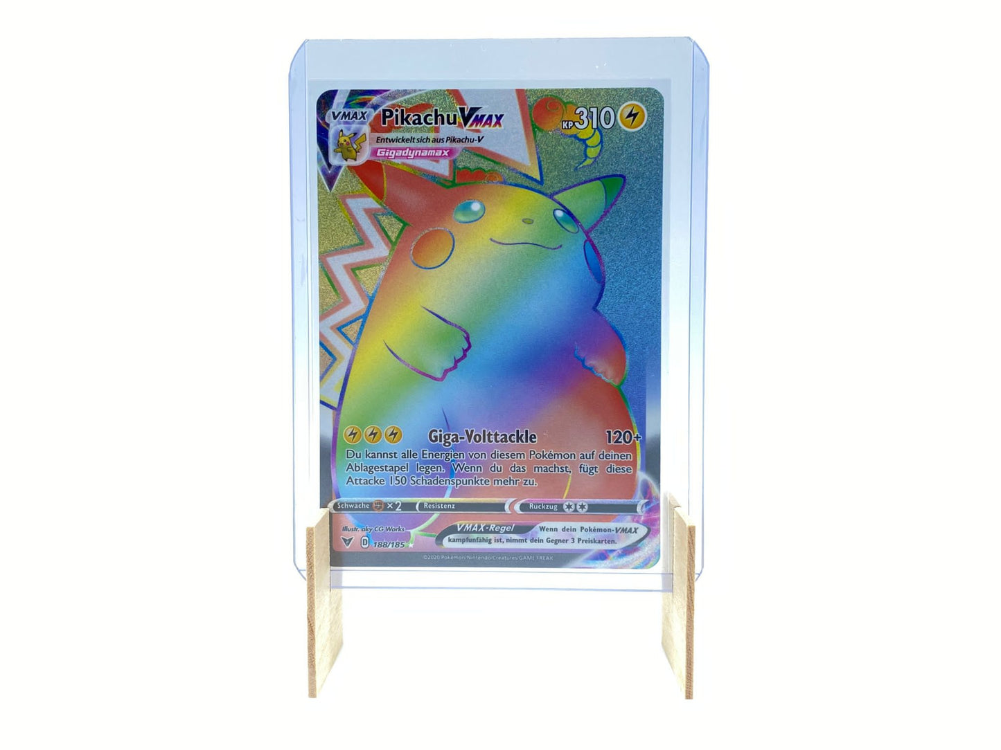 Wooden single card stand for Pokemon cards and toploaders