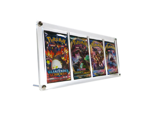Acrylic case for Pokemon Boosters both vintage and modern with metal feet
