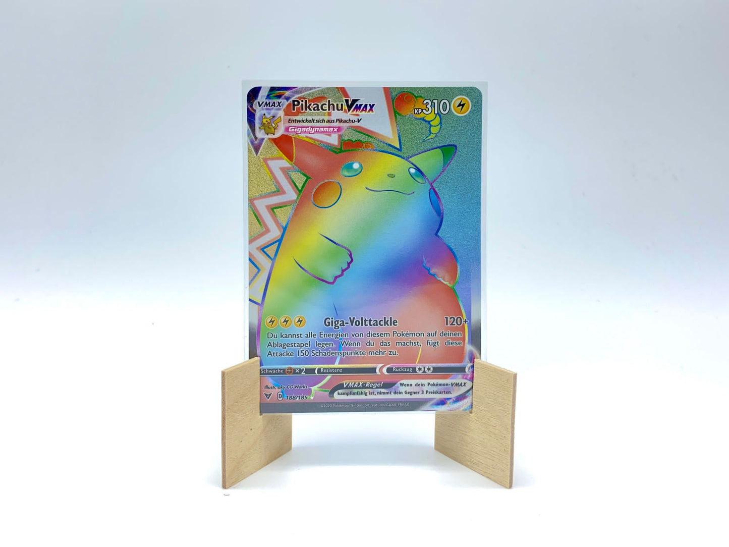 Wooden single card stand for Pokemon cards and toploaders