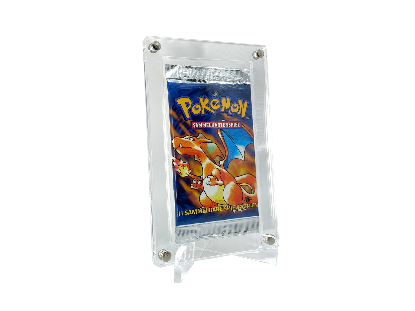Acrylic stand for boosters, single cards and graded cards - for example Pokemon or PSA cards